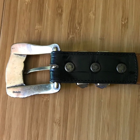 Vintage Leegin Onyx Belt with Silver Buckle SZ 30 main image 7